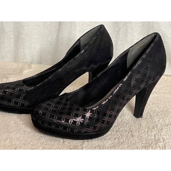 Marco Tozzi Black Patterned 4in High Heel Pumps Size 41 US 9.5 - Picture 16 of 16
